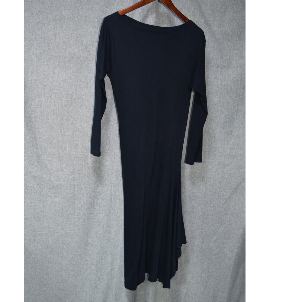 Elm Design Black Asymmetrical Long Sleeve Pima Cotton Dress Size 4